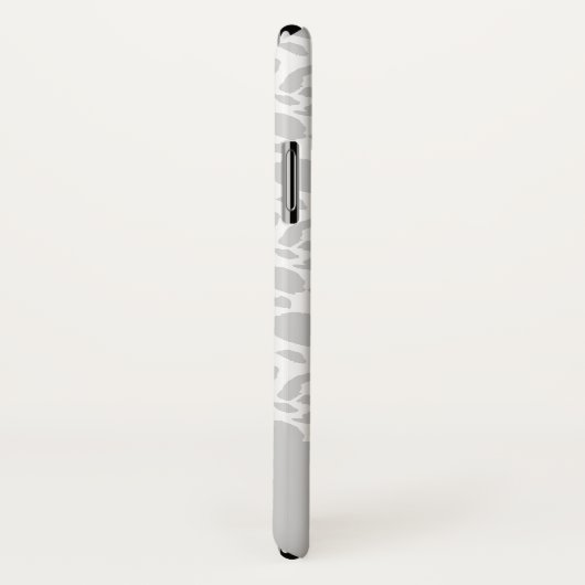 Moderne bleke grijs-witte dierenluipaardprint Case-Mate iPhone case (Achterkant / rechts)