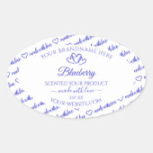 Moderne Bleu Blanc Cloud Produit Coeurs Étiquette (Devant)