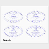 Moderne Bleu Blanc Cloud Produit Coeurs Étiquette (Feuille)