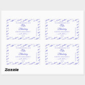 Moderne Bleu Blanc Cloud Produit Coeurs Étiquette (Feuille)