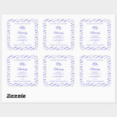Moderne Bleu Blanc Cloud Produit Coeurs Étiquette (Feuille)