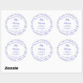 Moderne Bleu Blanc Cloud Produit Coeurs Étiquette (Feuille)