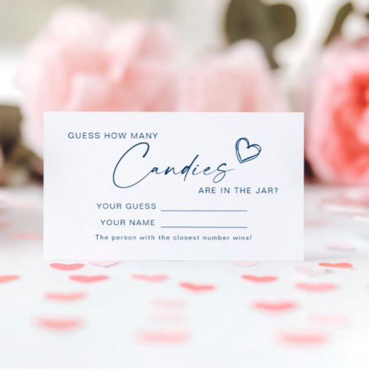 Moderne bleu Combien de bonbons Douche Carte de je