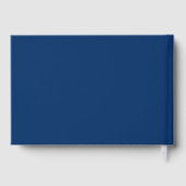 Moderne bleu foncé brun mariage noms date feuille (Verso)