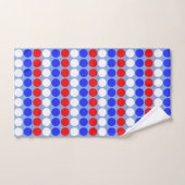 Moderne Bleu Rouge Blanc Points Traits sur Bleu Ci (Serviette à main)