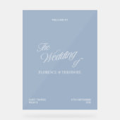 Moderne Bleu Transparent Mariage Bienvenue (Recto)