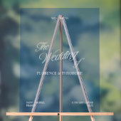 Moderne Bleu Transparent Mariage Bienvenue (Neutre)