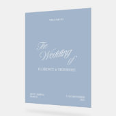 Moderne Bleu Transparent Mariage Bienvenue (Angle)