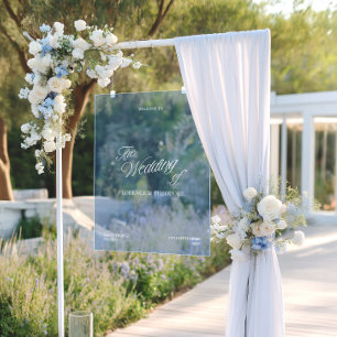 Moderne Bleu Transparent Mariage Bienvenue