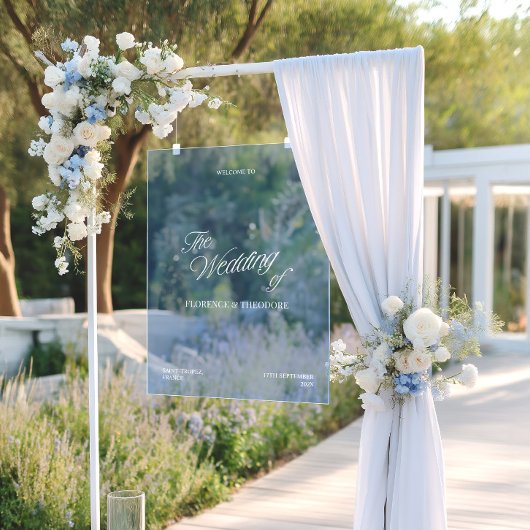 Moderne Bleu Transparent Mariage Bienvenue