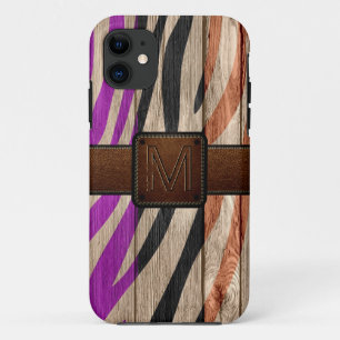 Moderne blik bruin hout iPhone 11 hoesje