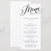 Moderne Bloeiende Script, Zwart en Wit Hoge Menu (Voorkant / Achterkant)