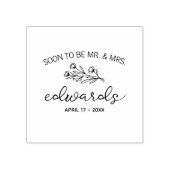 Moderne bloem Bewaar de datum Rubberstempel (Afrduk)