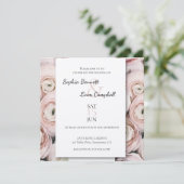 Moderne bloem blush roze bruiloft uitnodiging (Staand voorkant)