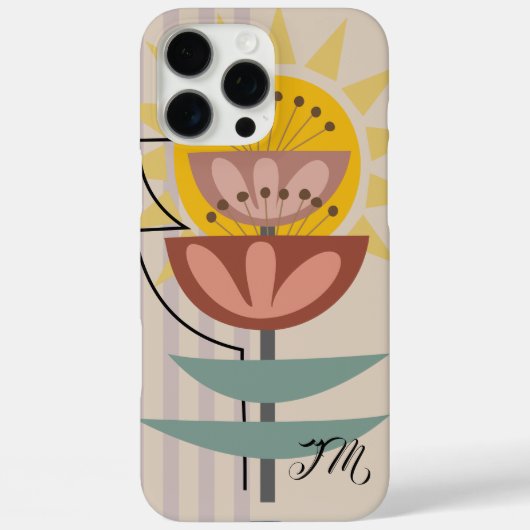 Moderne bloem en aangepaste tekst Case-Mate iPhone case (Achterkant)