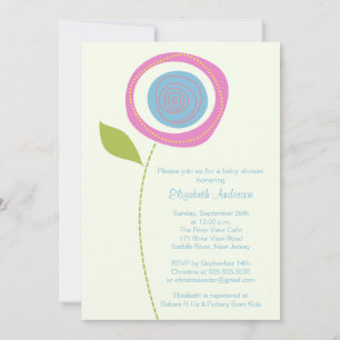 Moderne bloem Flower Baby Shower-uitnodigingen Kaart