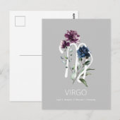 Moderne Bloem Maagd Symbool Briefkaart (Voorkant / Achterkant)