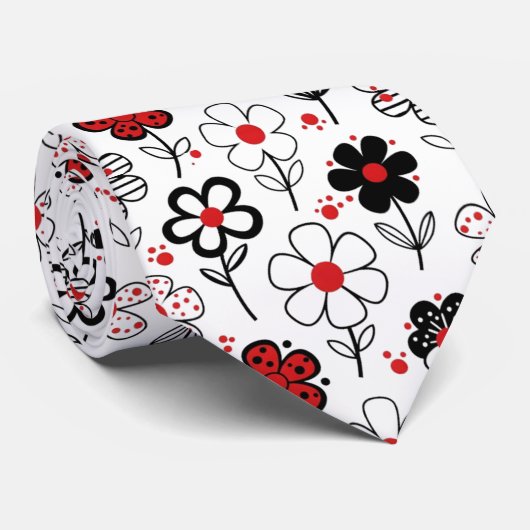 Moderne Bloem Power Stijl Stropdas (Opgerold)