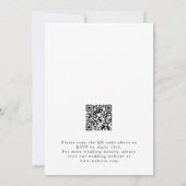 Moderne Bloem QR Code Trouwen Kaart (Achterkant)