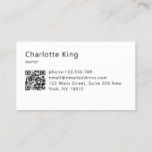 Moderne Bloem QR-code Visitekaartje (Achterkant)