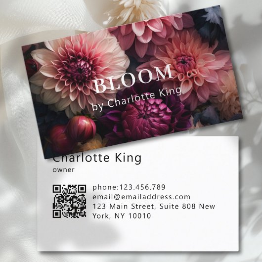 Moderne Bloem QR-code Visitekaartje