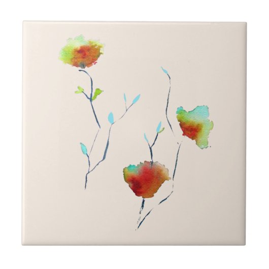 Moderne bloem tegeltje (Voorkant)