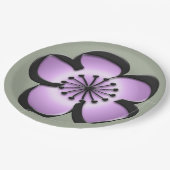 Moderne bloem uit het midden van de eeuw - Paarse, Papieren Bordje (Gekanteld)
