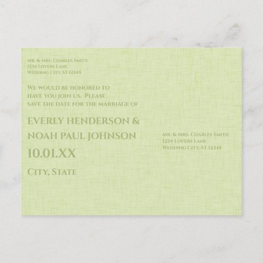 Moderne Bloemappel Groene Bubble Bee Aankondigingskaart (Achterkant)