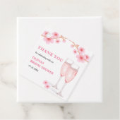 Moderne Bloemblaadjes & Prosecco Bruidsshower Beda Bedankjes Labels (In situ)