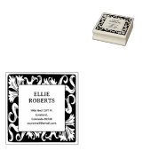 Moderne  Bloemen Aangepaste Naam Retouradres Rubberstempel (Gestempeld)