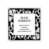 Moderne  Bloemen Aangepaste Naam Retouradres Rubberstempel (Afrduk)