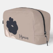 Moderne Bloemen Aangepaste naam Toilettasje (Rechterhoek)