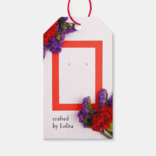 Moderne Bloemen Aangepaste Sieraden Display Hang L Cadeaulabel
