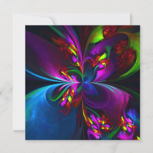 Moderne Bloemen Abstracte Kunst Rood Blauw Patroon