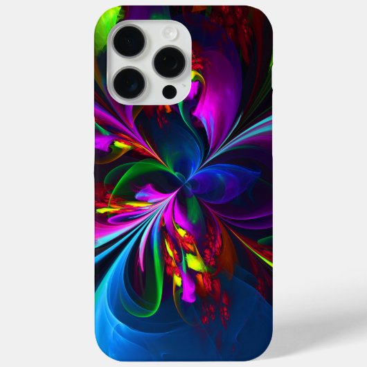Moderne Bloemen Abstracte Kunst Rood Blauw Patroon Case-Mate iPhone Case (Achterkant)