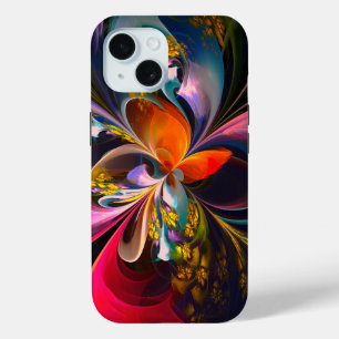 Moderne Bloemen Abstracte Kunst Rood Blauw Patroon