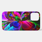 Moderne Bloemen Abstracte Kunst Rood Blauw Patroon Case-Mate iPhone Case (Achterkant (horizontaal))