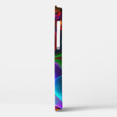 Moderne Bloemen Abstracte Kunst Rood Blauw Patroon Case-Mate iPhone Case (Achterkant / Links)