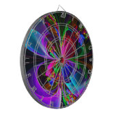 Moderne Bloemen Abstracte Kunst Rood Blauw Patroon Dartbord (Voorkant Links)