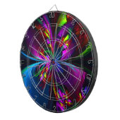 Moderne Bloemen Abstracte Kunst Rood Blauw Patroon Dartbord (Voorkant Rechts)