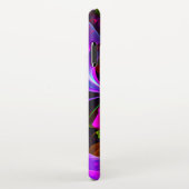 Moderne Bloemen Abstracte Kunst Rood Blauw Patroon iPhone Hoesje (Rechterkant)