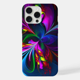 Moderne Bloemen Abstracte Kunst Rood Blauw Patroon iPhone 15 Pro Max Hoesje