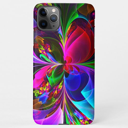 Moderne Bloemen Abstracte Kunst Rood Blauw Patroon iPhone Hoesje (Achterkant)