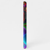 Moderne Bloemen Abstracte Kunst Rood Blauw Patroon iPhone Hoesje (Linkerkant)