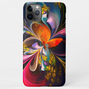 Moderne Bloemen Abstracte Kunst Rood Blauw Patroon iPhone 11Pro Max Hoesje