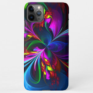 Moderne Bloemen Abstracte Kunst Rood Blauw Patroon iPhone 11Pro Max Hoesje
