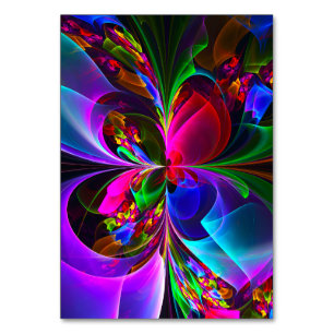 Moderne Bloemen Abstracte Kunst Rood Blauw Patroon Kaart