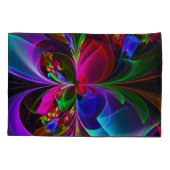 Moderne Bloemen Abstracte Kunst Rood Blauw Patroon Kussensloop (Achterkant)