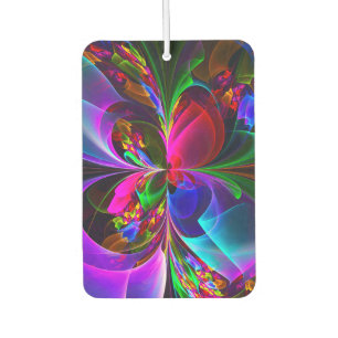 Moderne Bloemen Abstracte Kunst Rood Blauw Patroon Luchtverfrisser