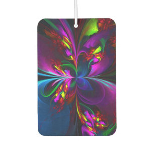 Moderne Bloemen Abstracte Kunst Rood Blauw Patroon Luchtverfrisser